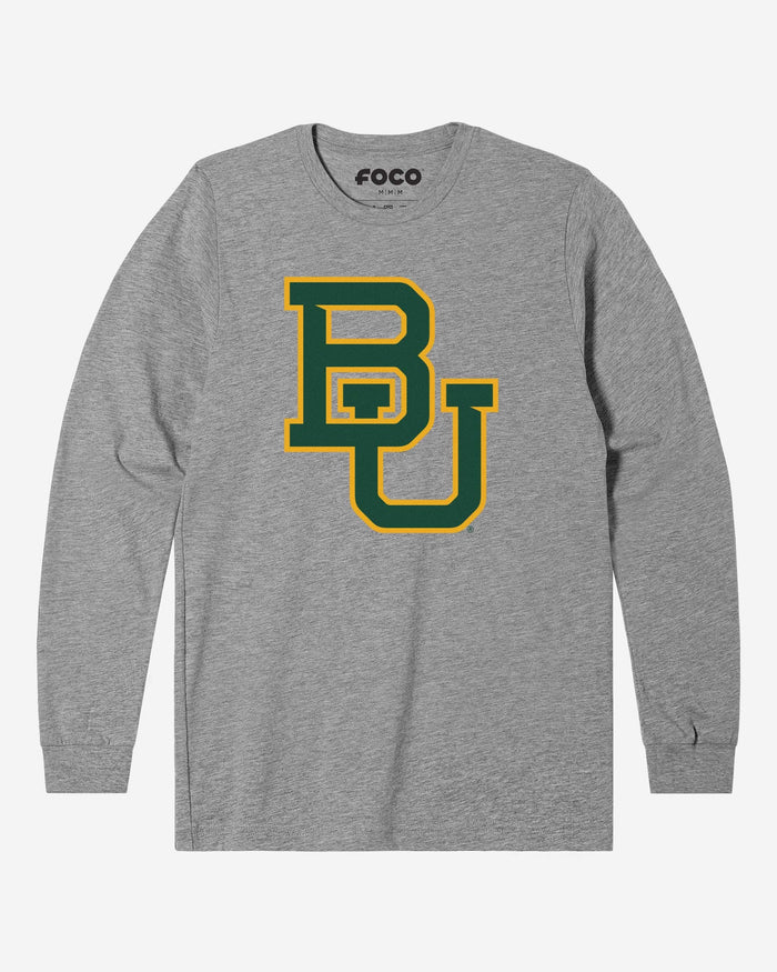 Baylor Bears Primary Logo Long Sleeve T-Shirt FOCO Athletic Heather S - FOCO.com