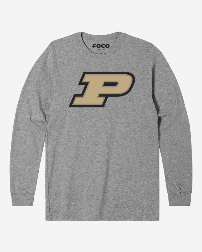 Purdue Boilermakers Primary Logo Long Sleeve T-Shirt FOCO Athletic Heather S - FOCO.com