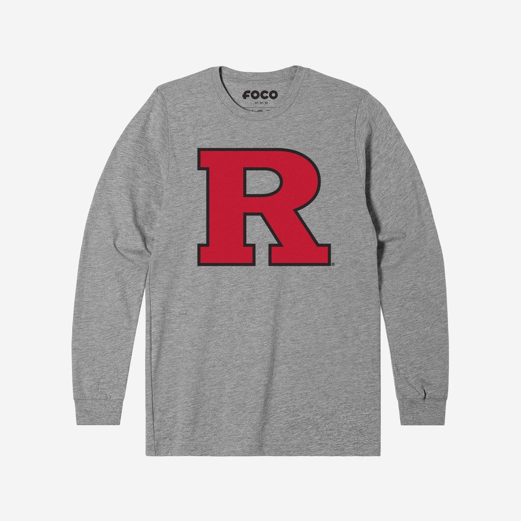 Rutgers Scarlet Knights Primary Logo Long Sleeve T-Shirt FOCO Athletic Heather S - FOCO.com