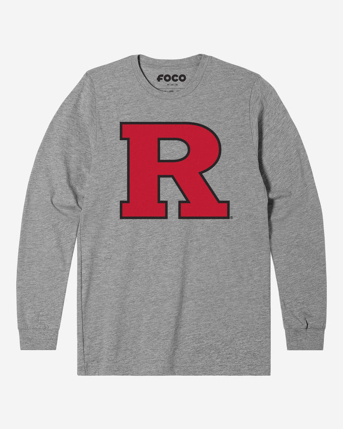 Rutgers Scarlet Knights Primary Logo Long Sleeve T-Shirt FOCO Athletic Heather S - FOCO.com