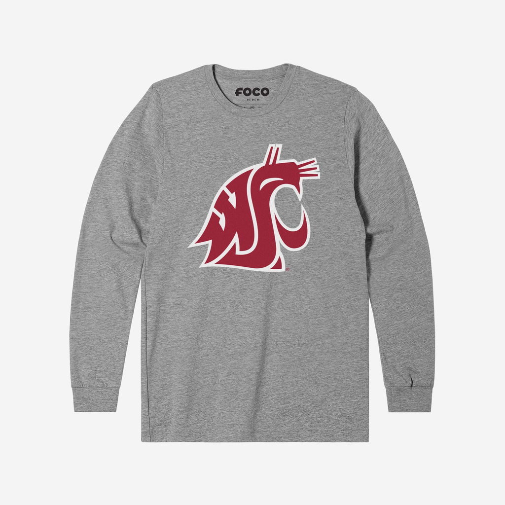 Washington State Cougars Primary Logo Long Sleeve T-Shirt FOCO Athletic Heather S - FOCO.com