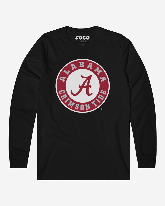 Alabama Crimson Tide Primary Logo Long Sleeve T-Shirt FOCO Black S - FOCO.com