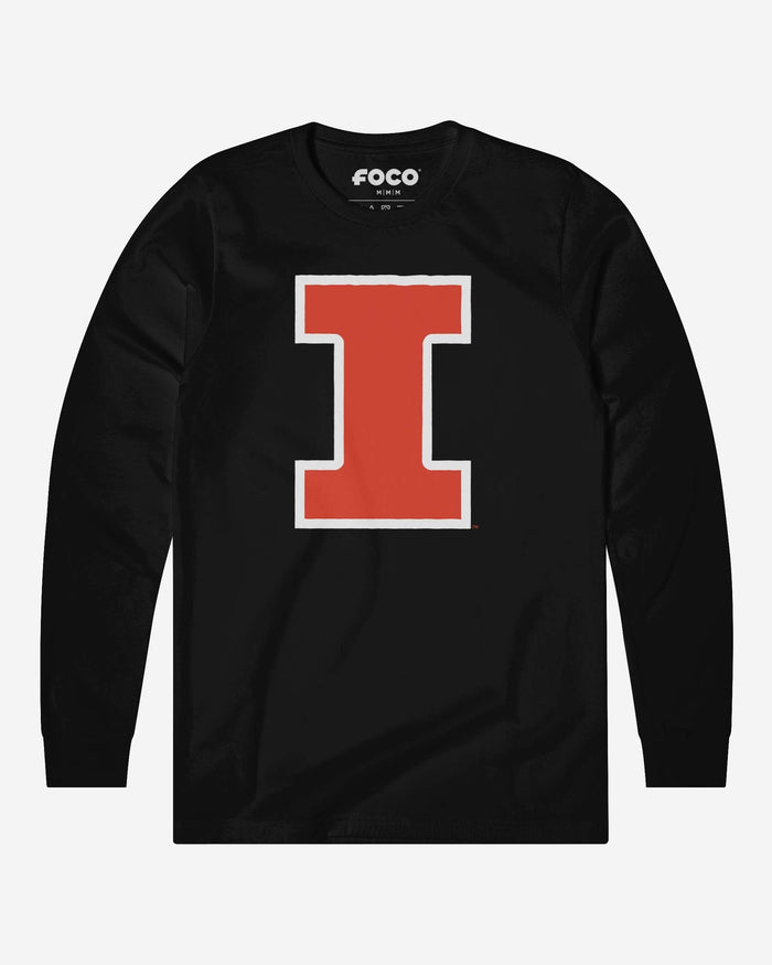 Illinois Fighting Illini Primary Logo Long Sleeve T-Shirt FOCO Black S - FOCO.com