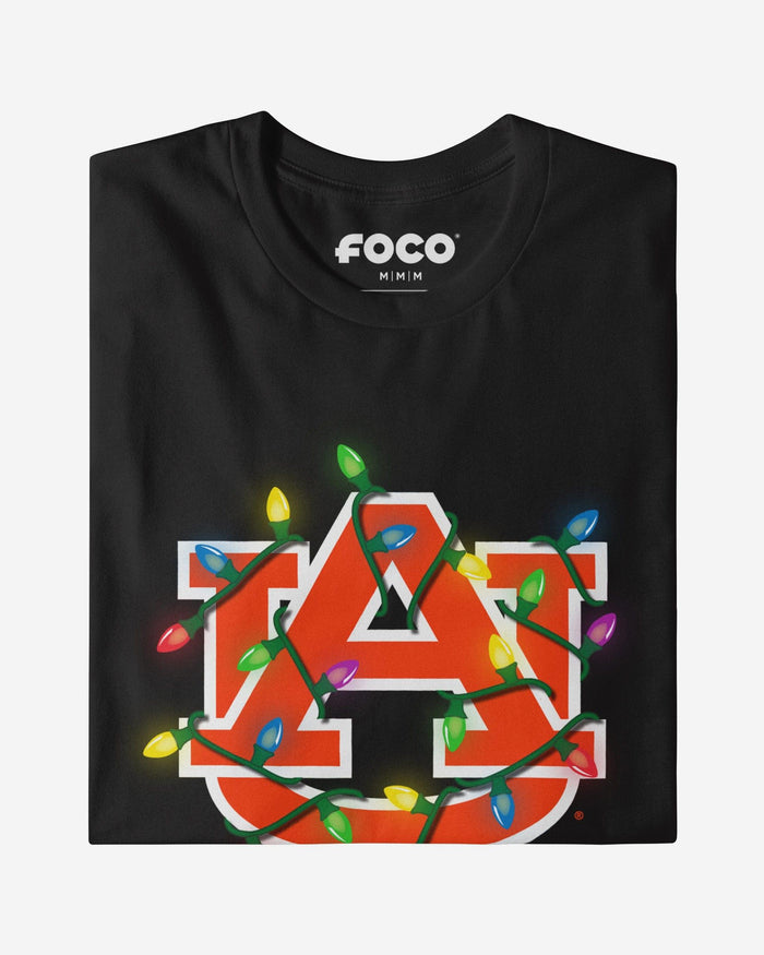 Auburn Tigers Primary Logo Holiday Lights T-Shirt FOCO S - FOCO.com
