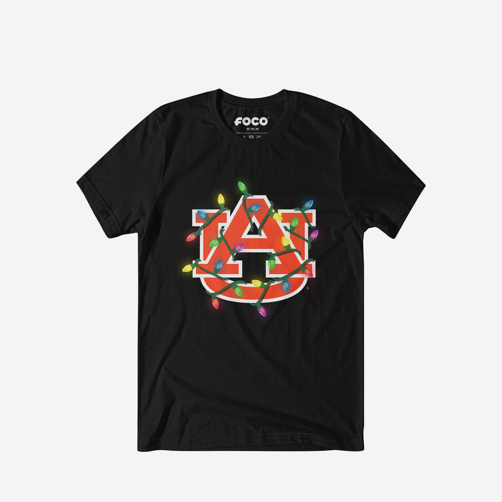 Auburn Tigers Primary Logo Holiday Lights T-Shirt FOCO S - FOCO.com