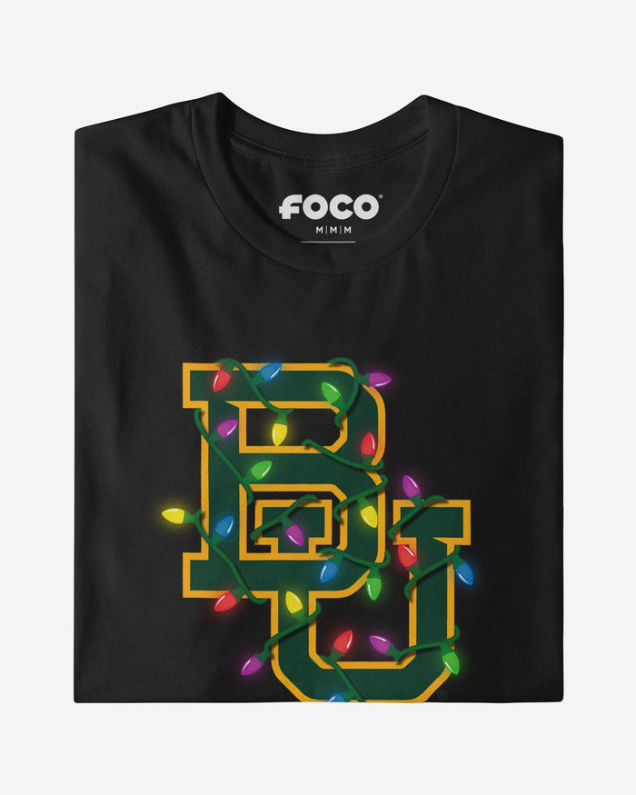 Baylor Bears Primary Logo Holiday Lights T-Shirt FOCO S - FOCO.com