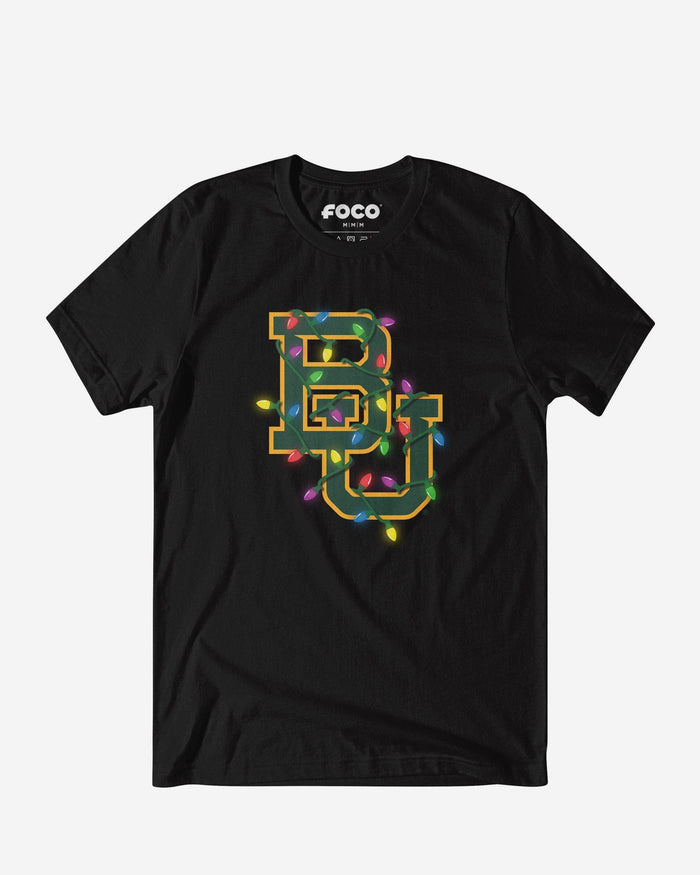 Baylor Bears Primary Logo Holiday Lights T-Shirt FOCO S - FOCO.com