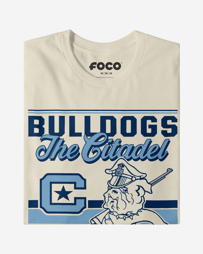 Marching Bulldog Citadel Bulldogs Retro Logo Mascot T-Shirt FOCO - FOCO.com