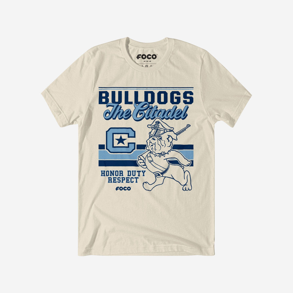 Marching Bulldog Citadel Bulldogs Retro Logo Mascot T-Shirt FOCO - FOCO.com