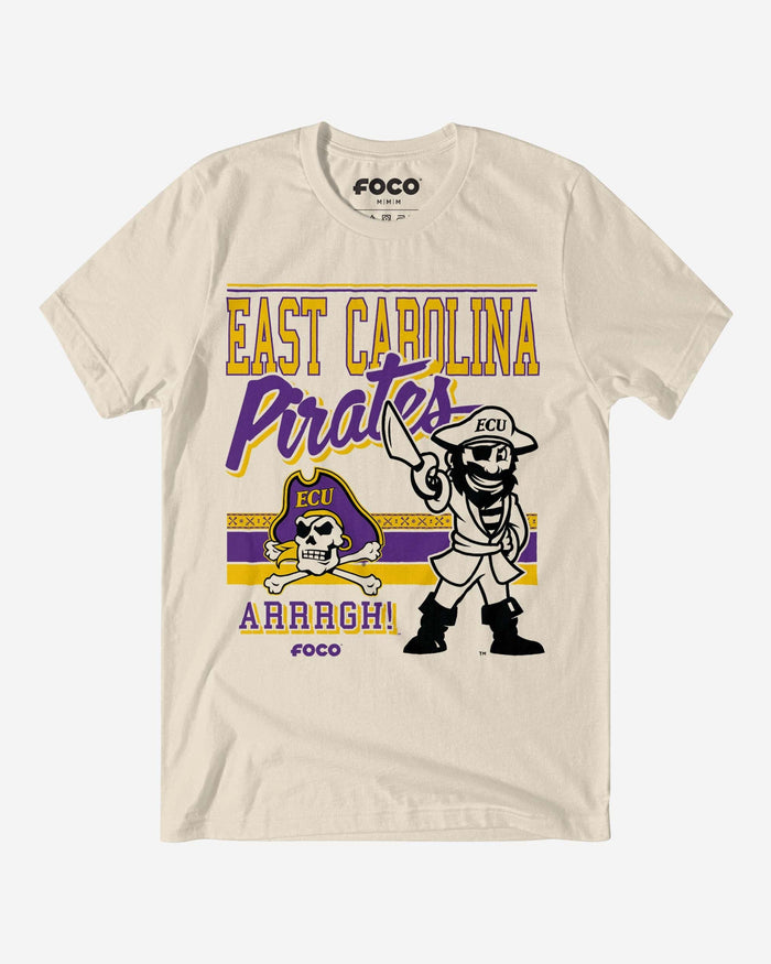 PeeDee the Pirate East Carolina Pirates Retro Logo Mascot T-Shirt FOCO S - FOCO.com