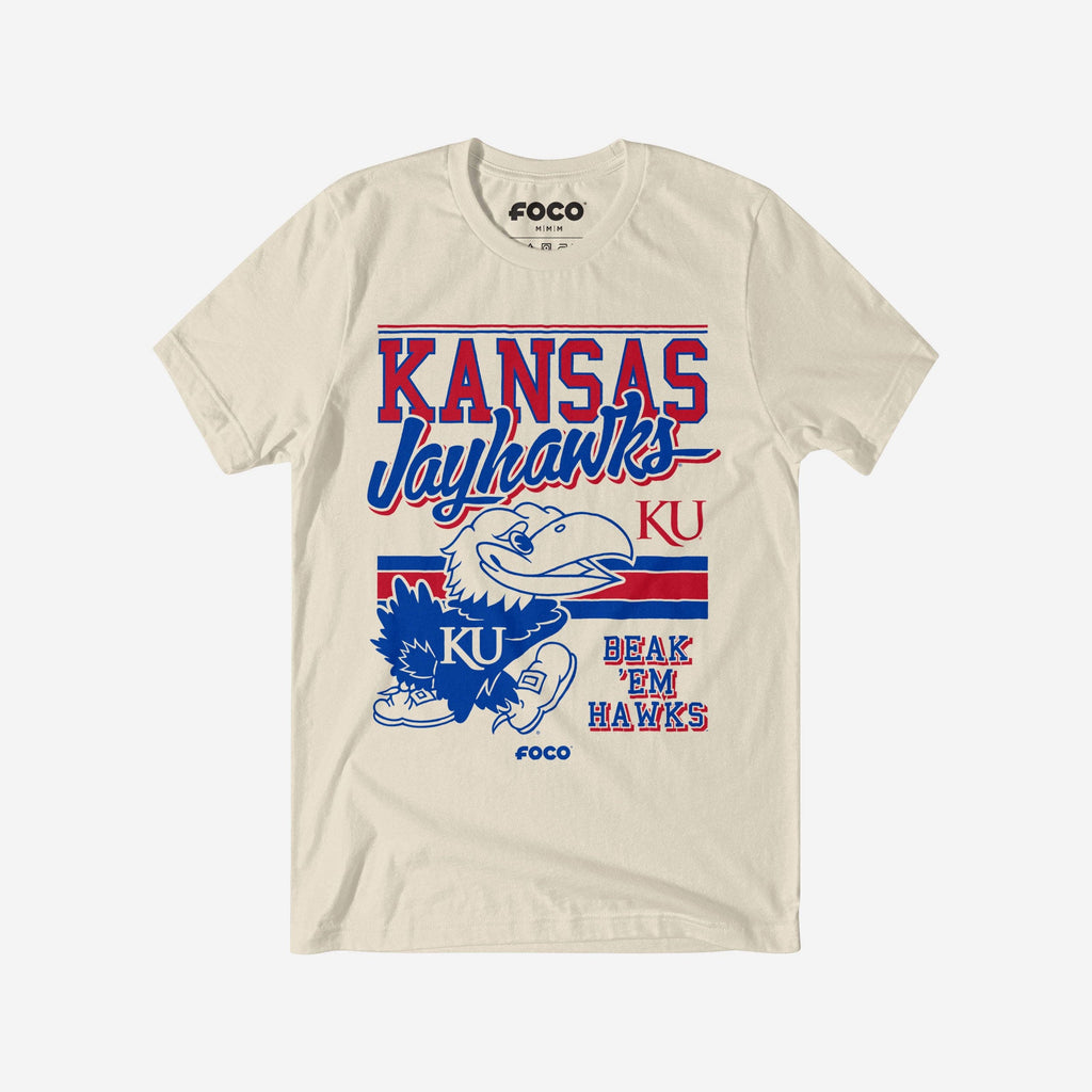 Big Jay Kansas Jayhawks Retro Logo Mascot T-Shirt FOCO S - FOCO.com