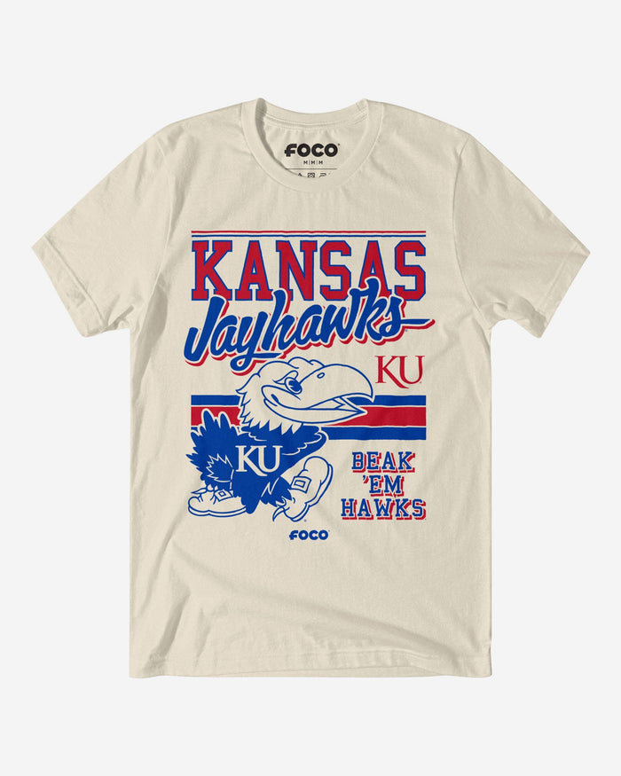 Big Jay Kansas Jayhawks Retro Logo Mascot T-Shirt FOCO S - FOCO.com