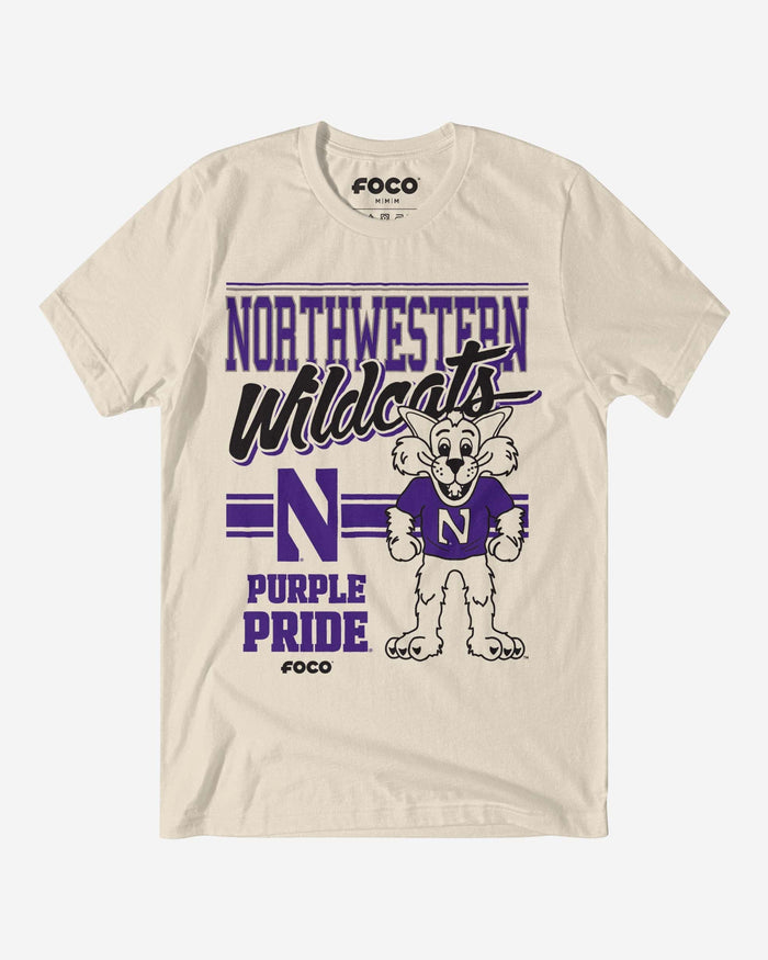 Willie the Wildcat Northwestern Wildcats Retro Logo Mascot T-Shirt FOCO S - FOCO.com