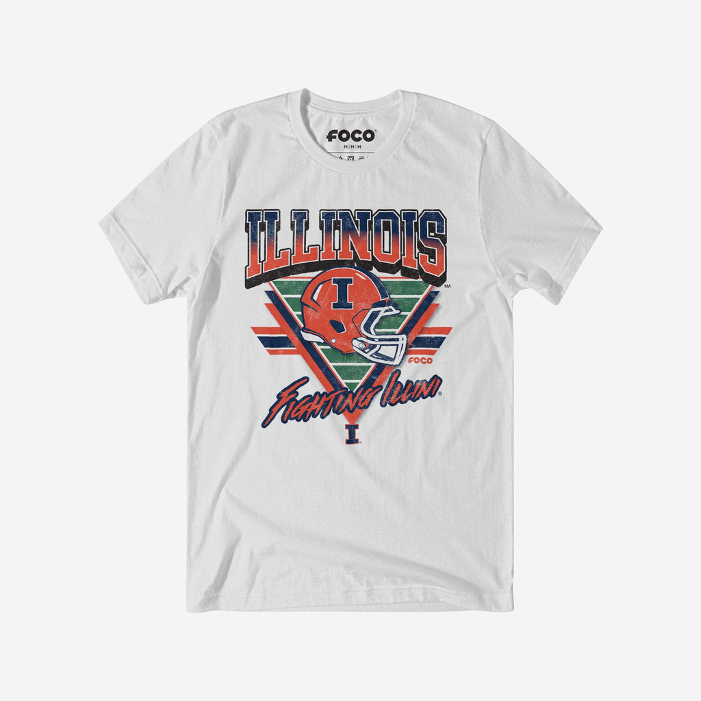 Illinois Fighting Illini Triangle Vintage T-Shirt FOCO S - FOCO.com