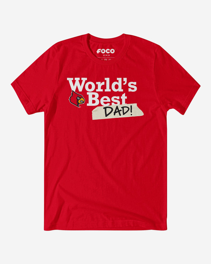 Louisville Cardinals World's Best Dad T-Shirt FOCO S - FOCO.com