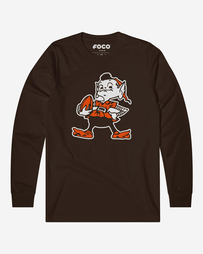 Cleveland Browns 1959 Retro Logo Long Sleeve T-Shirt FOCO Brown S - FOCO.com