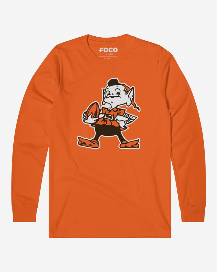 Cleveland Browns 1959 Retro Logo Long Sleeve T-Shirt FOCO Orange S - FOCO.com