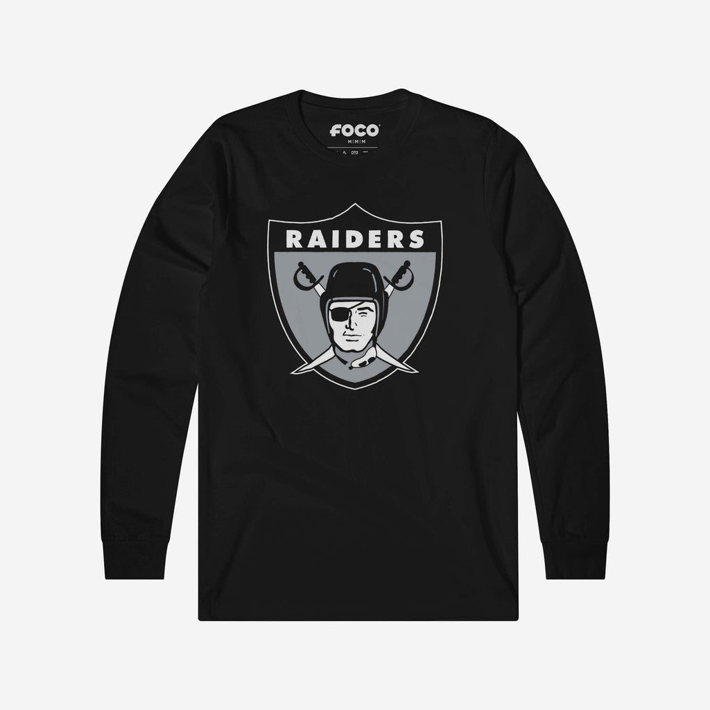 Las Vegas Raiders 1963 Retro Logo Long Sleeve T-Shirt FOCO Black S - FOCO.com