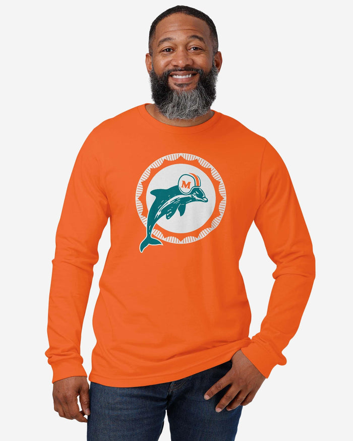 Miami Dolphins 1966 Retro Logo Long Sleeve T-Shirt FOCO - FOCO.com