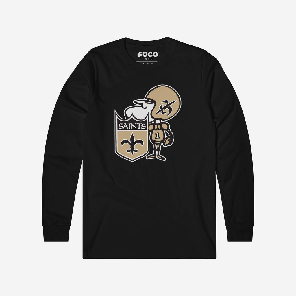 New Orleans Saints 1967 Retro Logo Long Sleeve T-Shirt FOCO S - FOCO.com