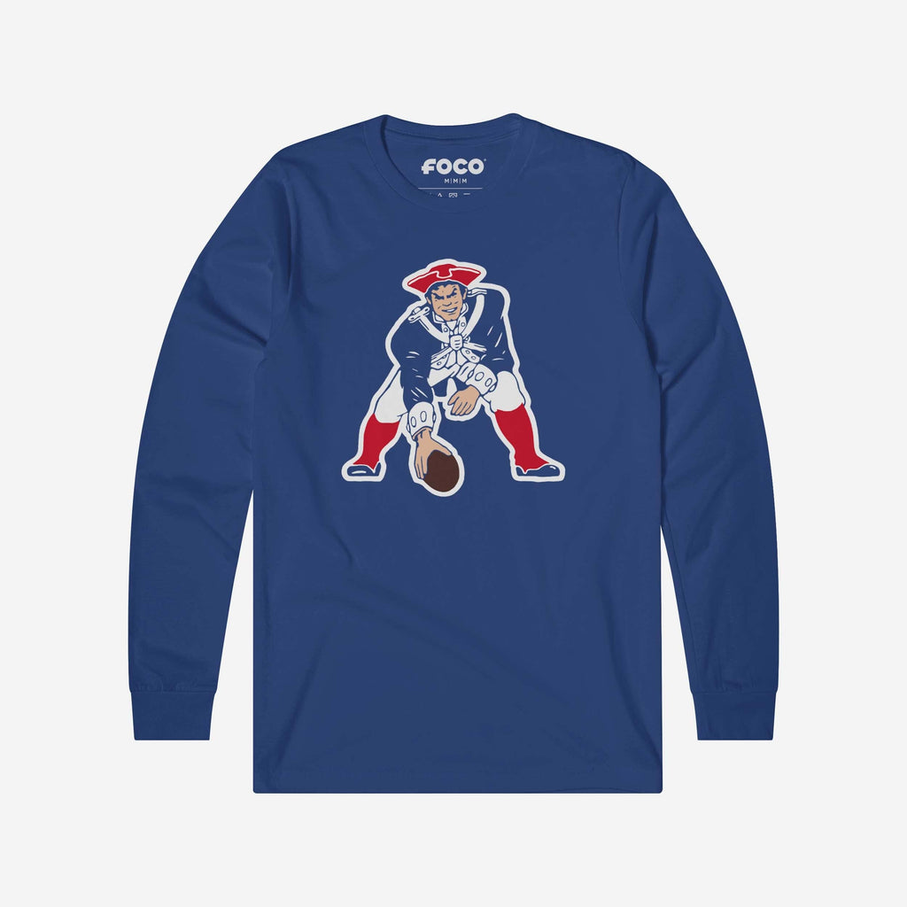 New England Patriots 1979 Retro Logo Long Sleeve T-Shirt FOCO True Royal S - FOCO.com