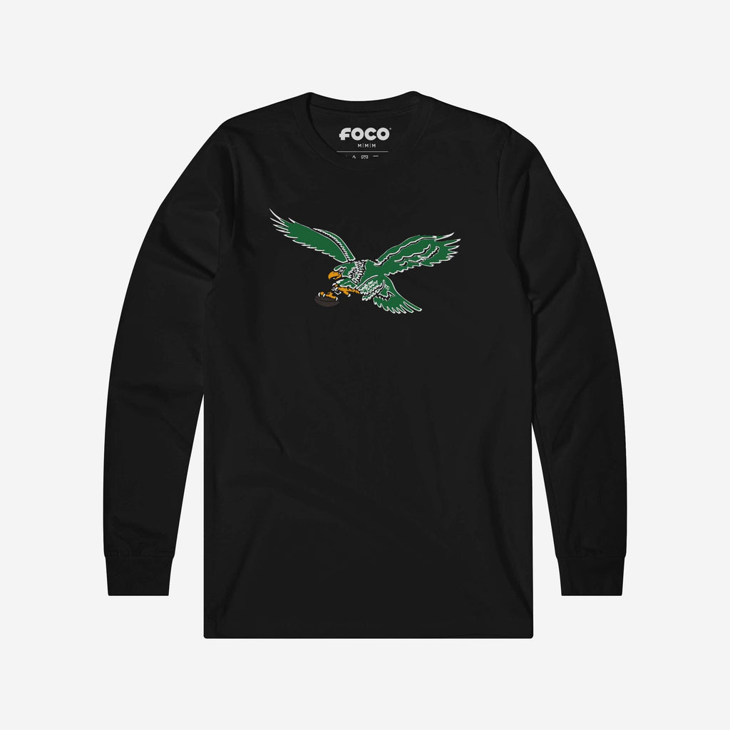 Philadelphia Eagles 1987 Retro Logo Long Sleeve T-Shirt FOCO Black S - FOCO.com