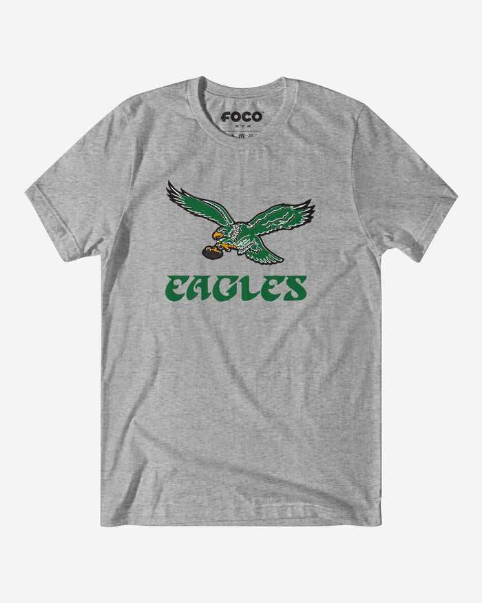 Philadelphia Eagles Retro Logo Lockup T-Shirt FOCO Athletic Heather S - FOCO.com