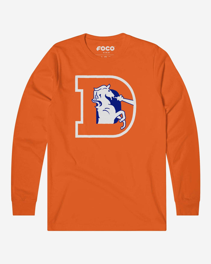 Denver Broncos 1993 Retro Logo Long Sleeve T-Shirt FOCO Orange S - FOCO.com
