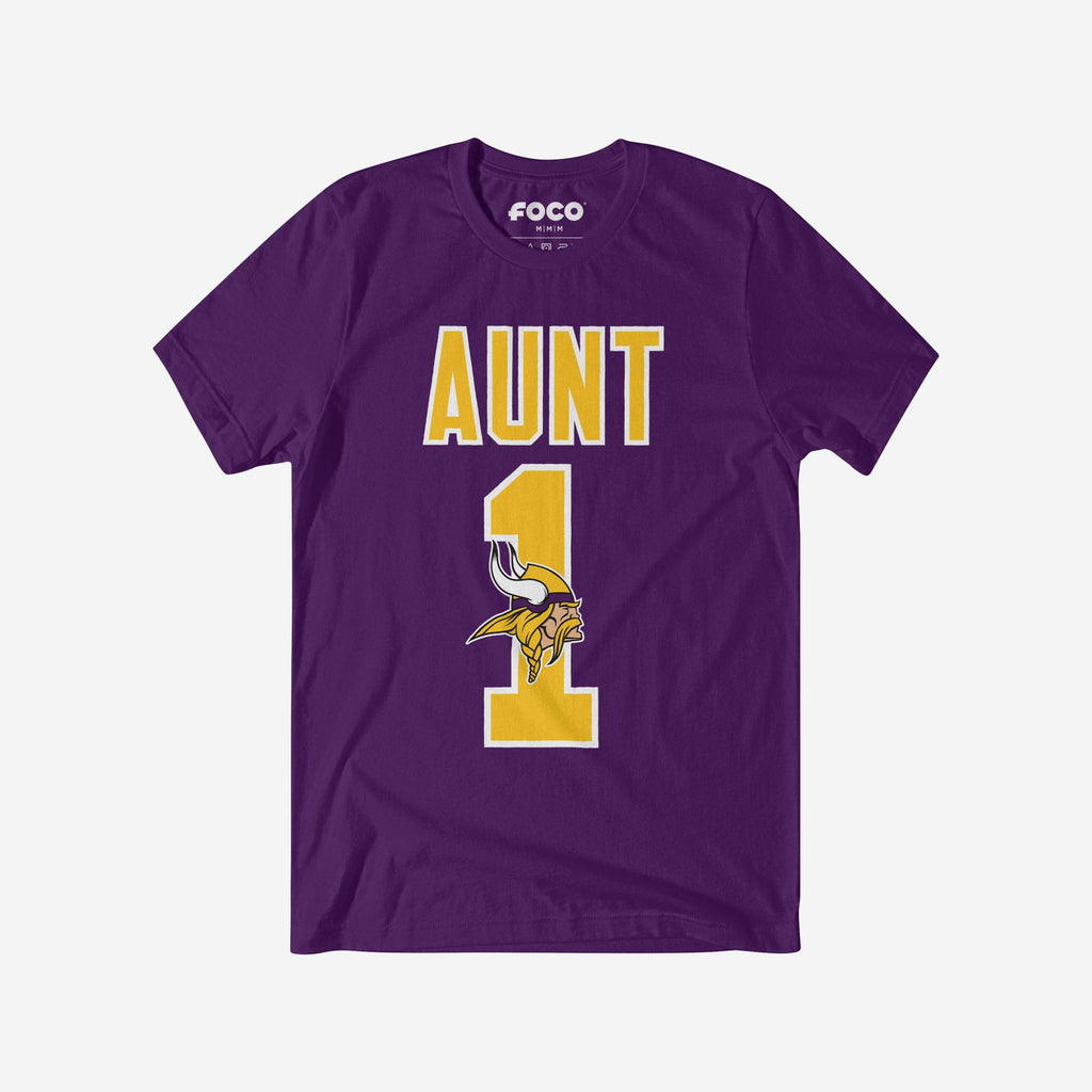 Minnesota Vikings Number 1 Aunt T-Shirt FOCO S - FOCO.com