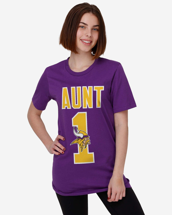 Minnesota Vikings Number 1 Aunt T-Shirt FOCO - FOCO.com