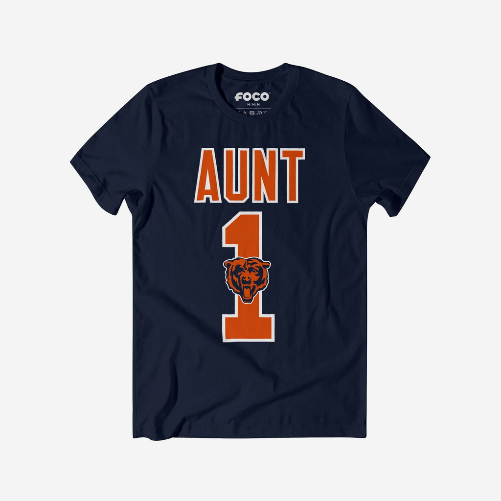 Chicago Bears Number 1 Aunt T-Shirt FOCO S - FOCO.com