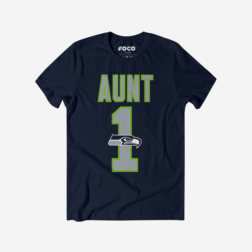 Seattle Seahawks Number 1 Aunt T-Shirt FOCO S - FOCO.com