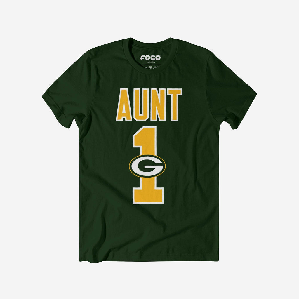 Green Bay Packers Number 1 Aunt T-Shirt FOCO S - FOCO.com