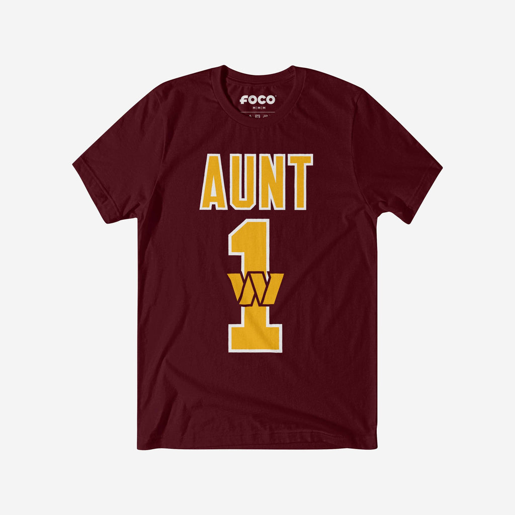 Washington Commanders Number 1 Aunt T-Shirt FOCO S - FOCO.com