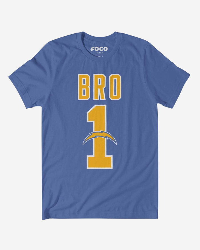 Los Angeles Chargers Number 1 Bro T-Shirt FOCO S - FOCO.com