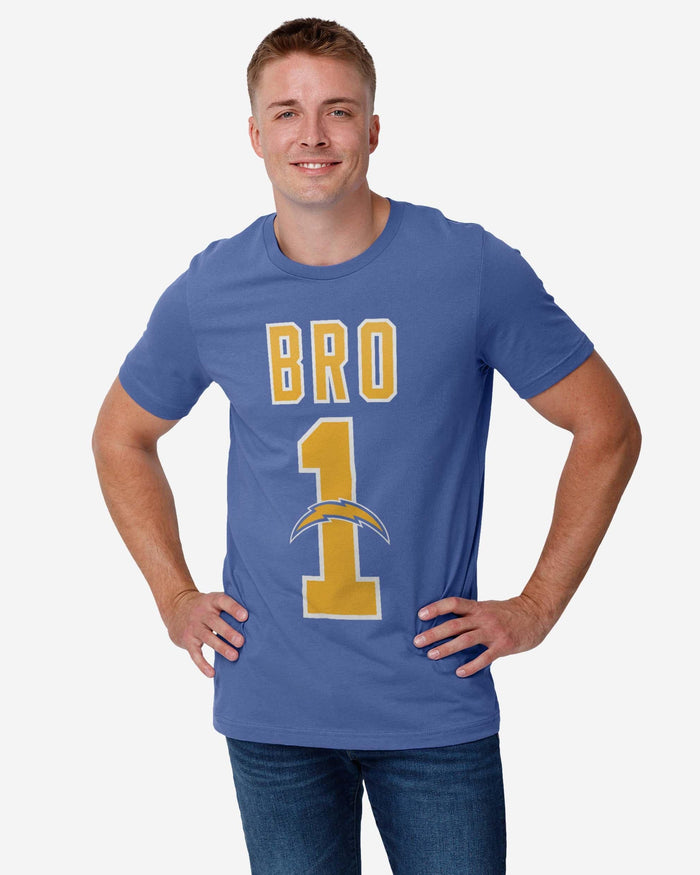 Los Angeles Chargers Number 1 Bro T-Shirt FOCO - FOCO.com