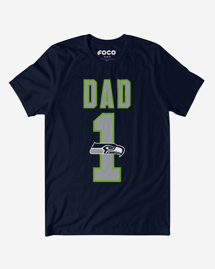 Seattle Seahawks Number 1 Dad T-Shirt FOCO S - FOCO.com