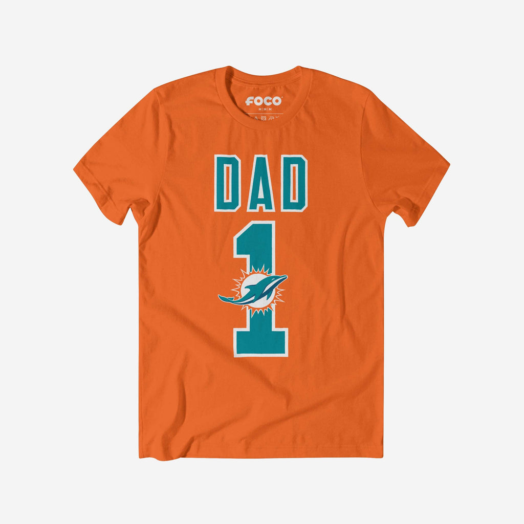 Miami Dolphins Number 1 Dad T-Shirt FOCO S - FOCO.com