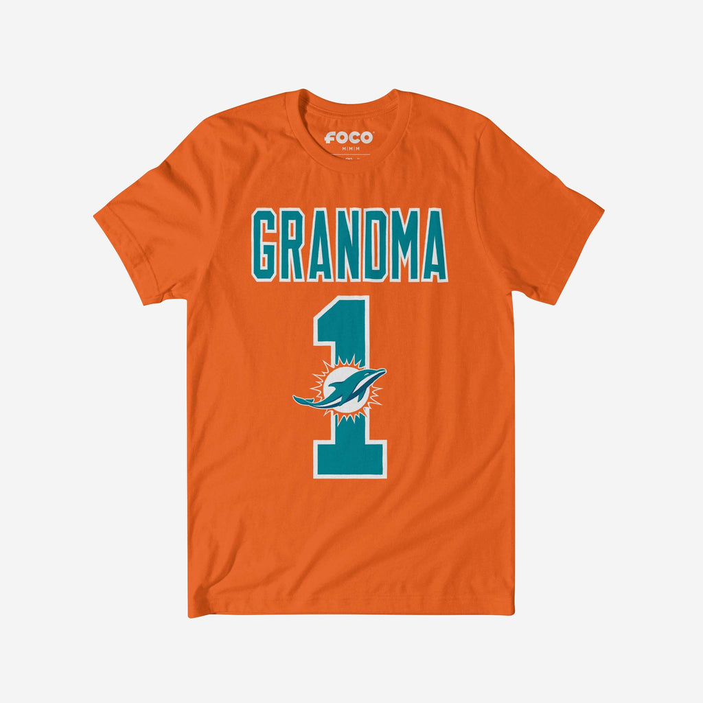 Miami Dolphins Number 1 Grandma T-Shirt FOCO S - FOCO.com