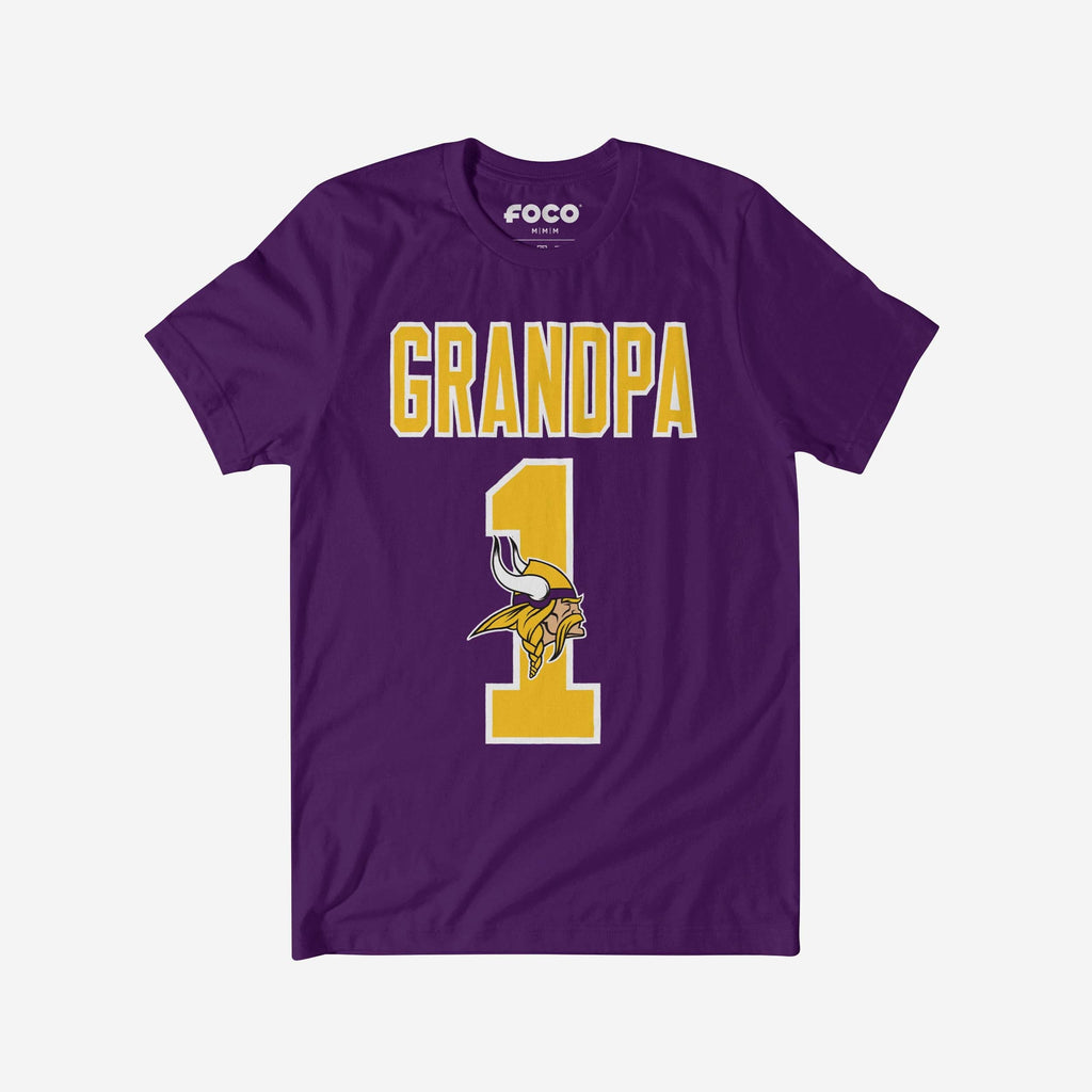 Minnesota Vikings Number 1 Grandpa T-Shirt FOCO S - FOCO.com