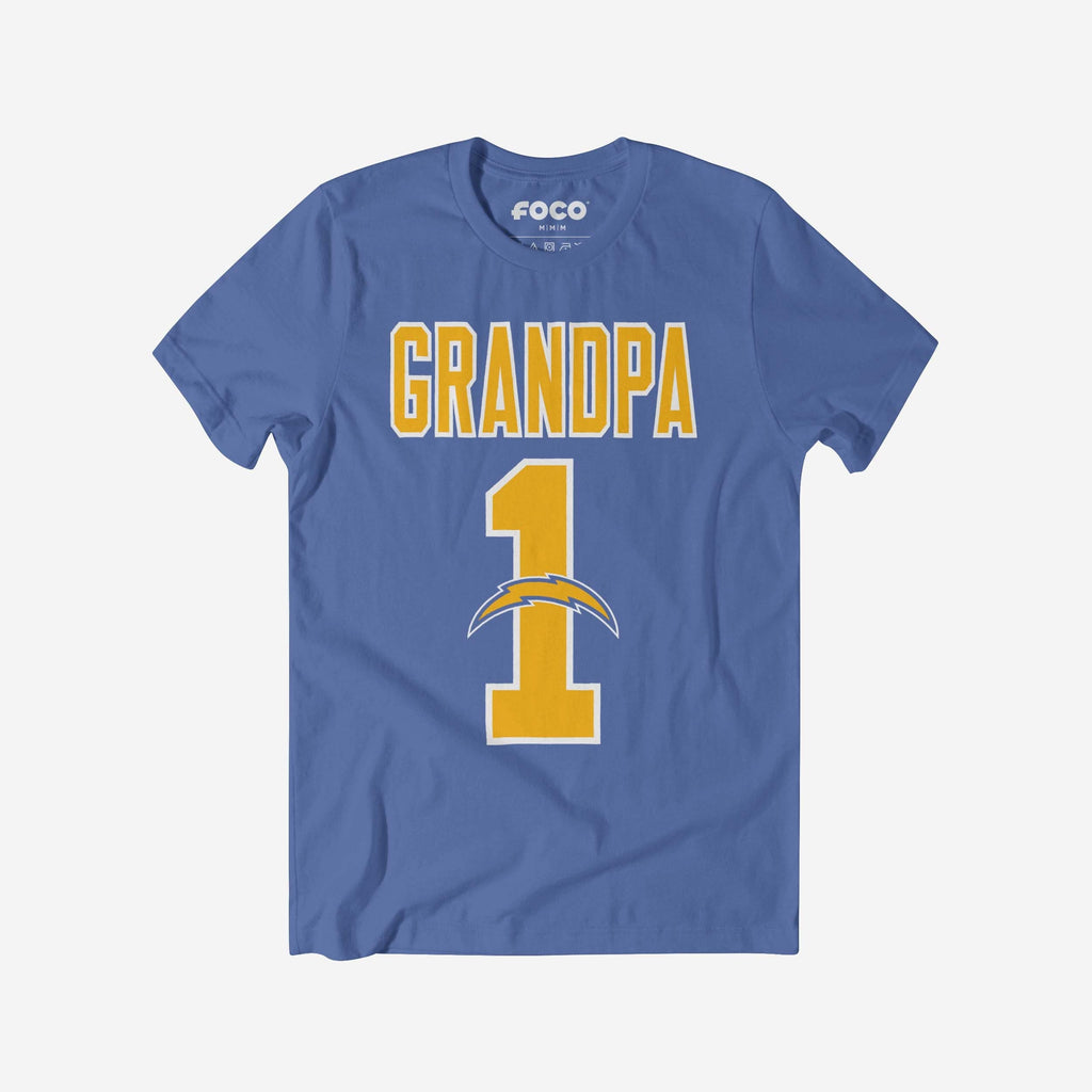 Los Angeles Chargers Number 1 Grandpa T-Shirt FOCO S - FOCO.com