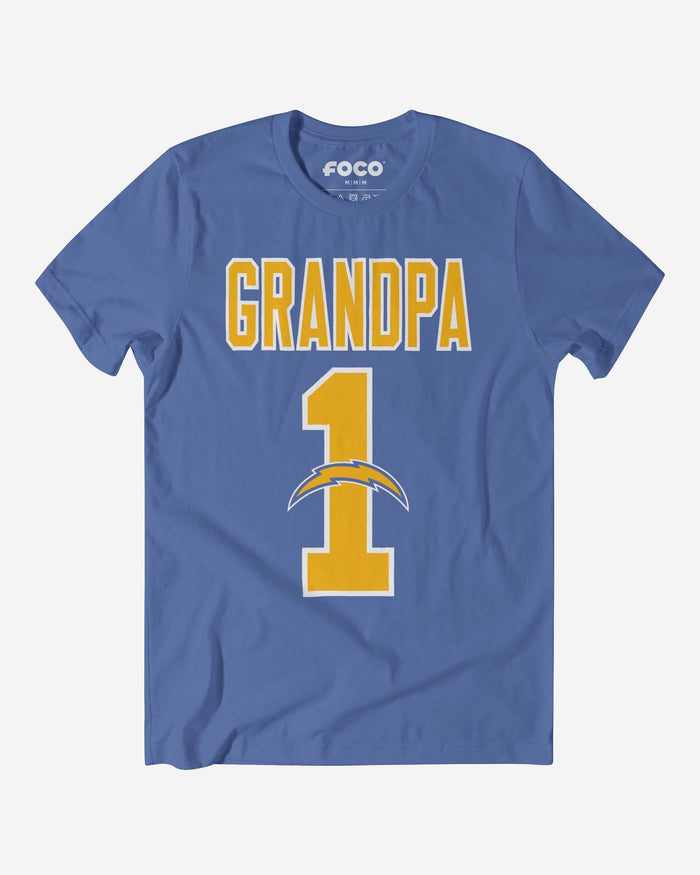 Los Angeles Chargers Number 1 Grandpa T-Shirt FOCO S - FOCO.com