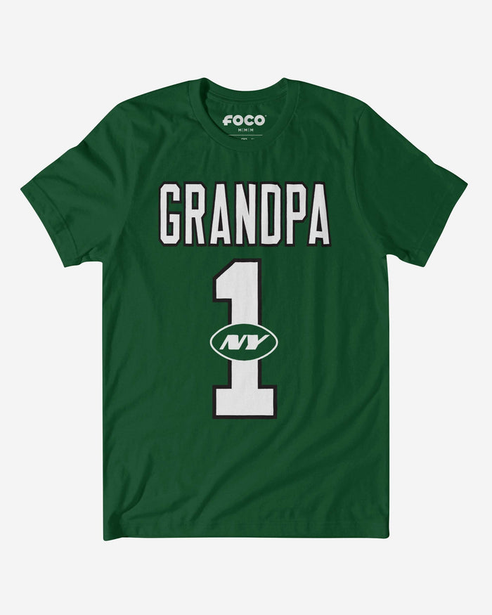 New York Jets Number 1 Grandpa T-Shirt FOCO S - FOCO.com
