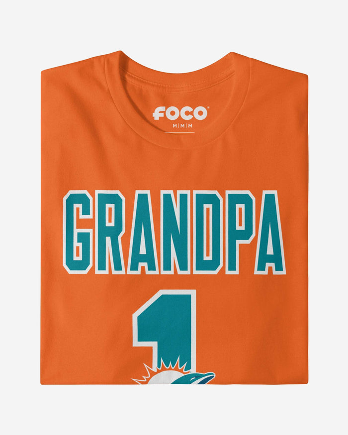 Miami Dolphins Number 1 Grandpa T-Shirt FOCO - FOCO.com