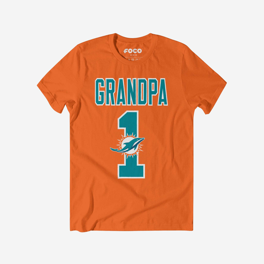 Miami Dolphins Number 1 Grandpa T-Shirt FOCO S - FOCO.com
