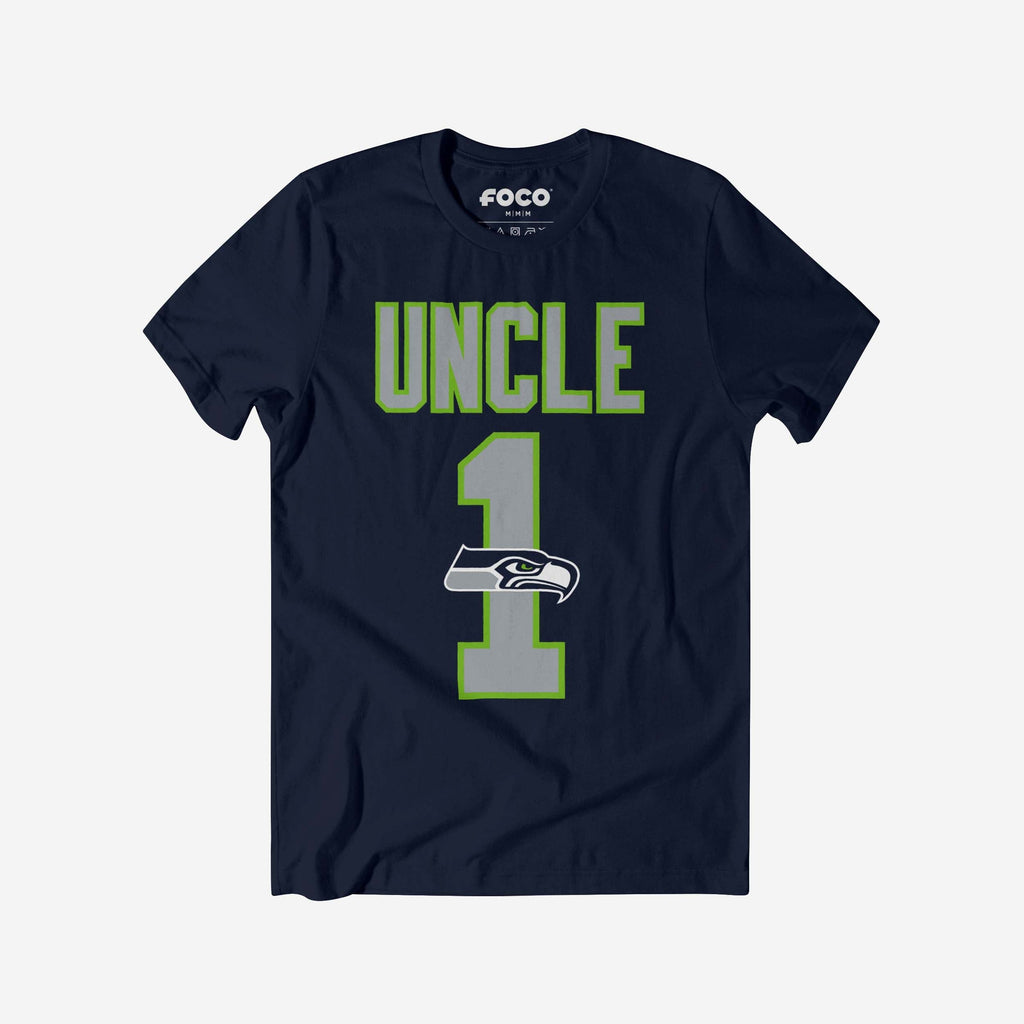 Seattle Seahawks Number 1 Uncle T-Shirt FOCO S - FOCO.com