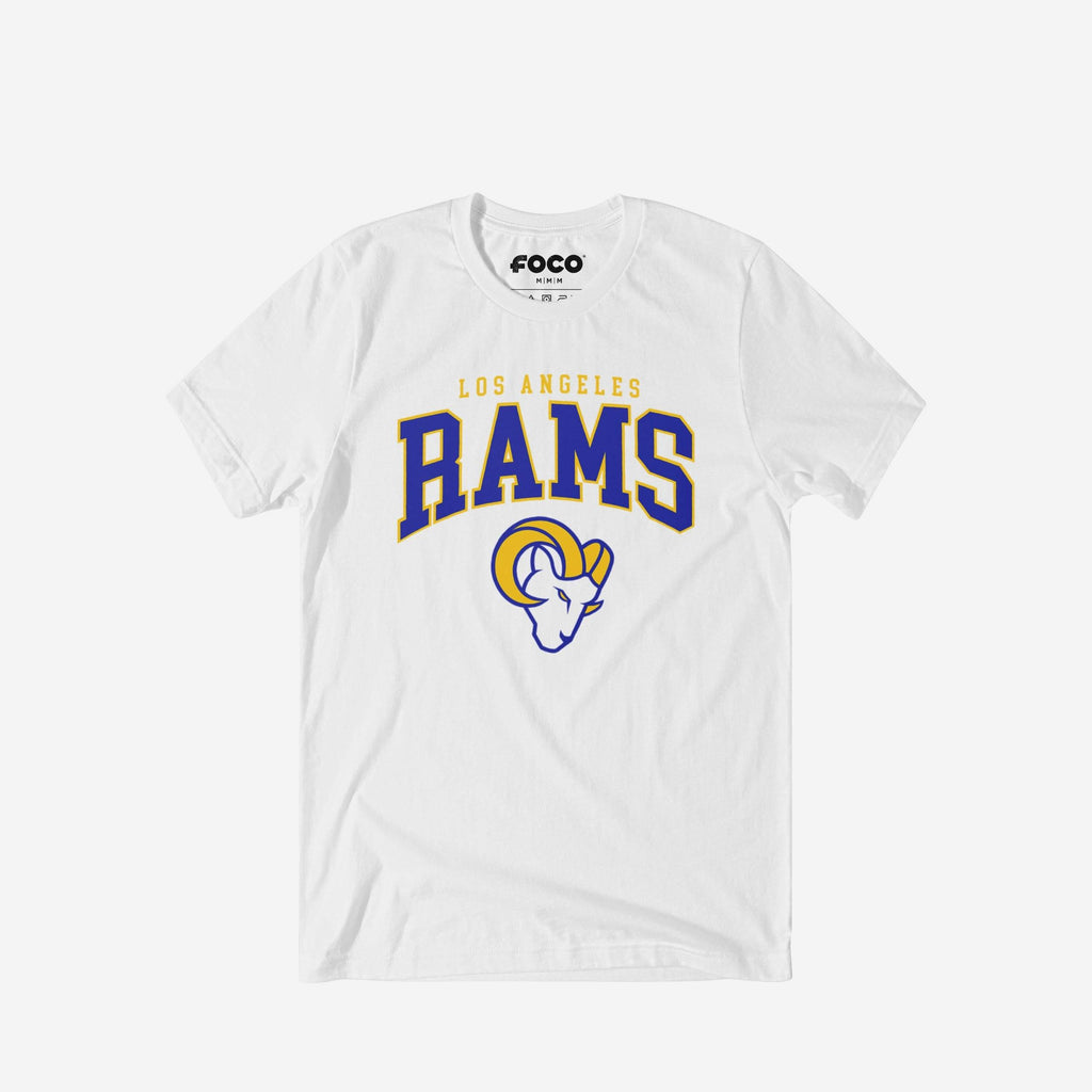 Los Angeles Rams Classic Arched Logo T-Shirt FOCO White S - FOCO.com