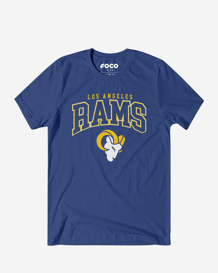 Los Angeles Rams Classic Arched Logo T-Shirt FOCO True Royal S - FOCO.com