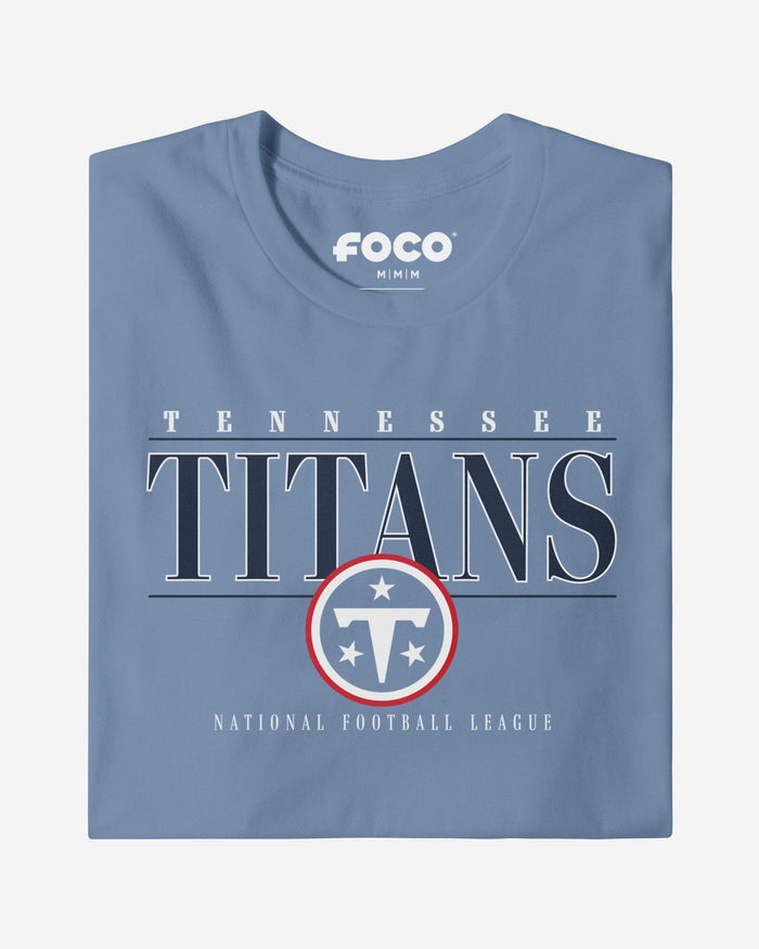 Tennessee Titans Signature Bar T-Shirt FOCO Carolina Blue S - FOCO.com