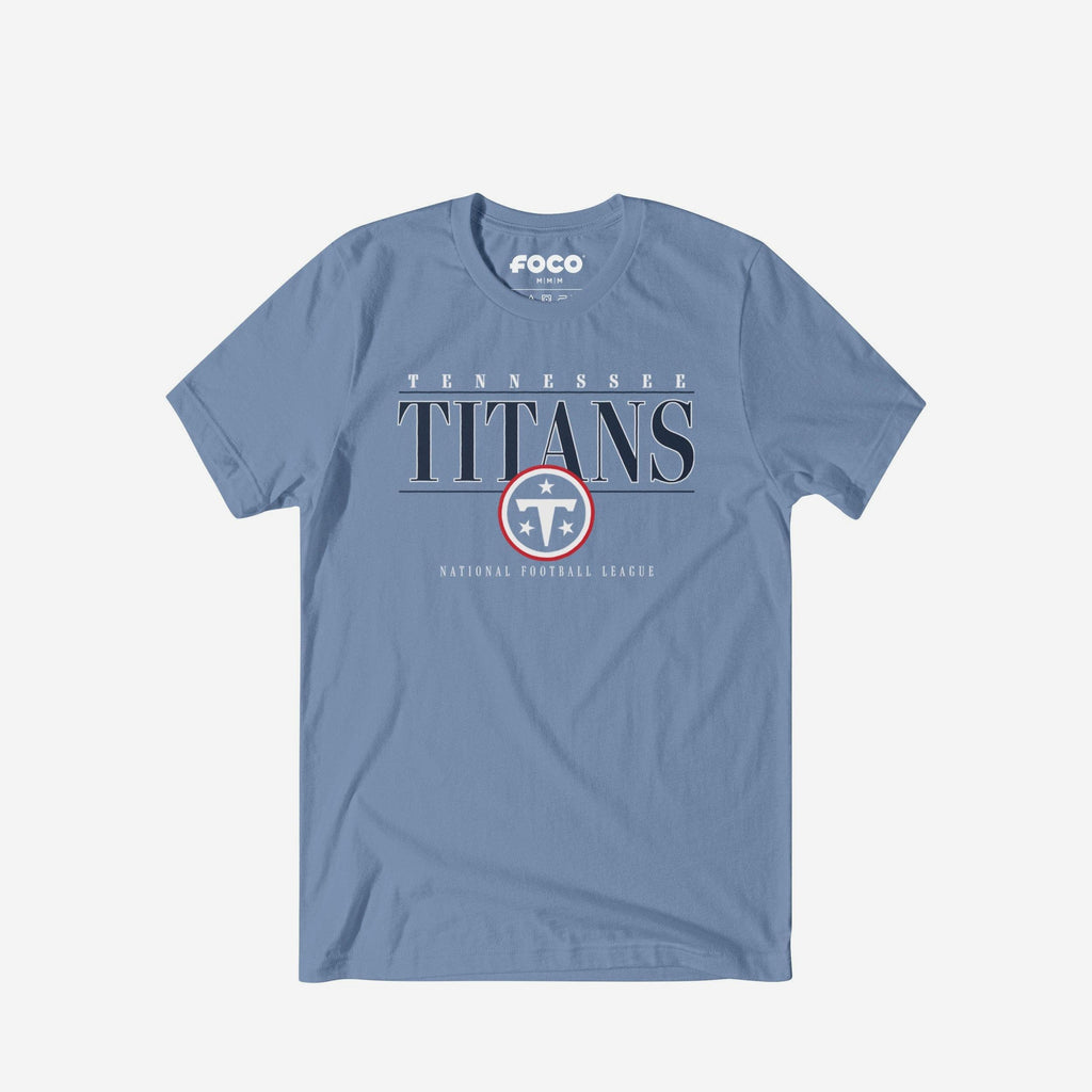 Tennessee Titans Signature Bar T-Shirt FOCO Carolina Blue S - FOCO.com